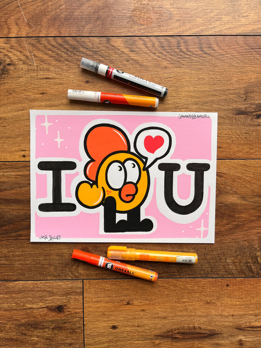 I Love You // Illustration originale A4