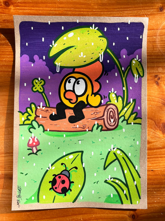 à l'abri de la pluie