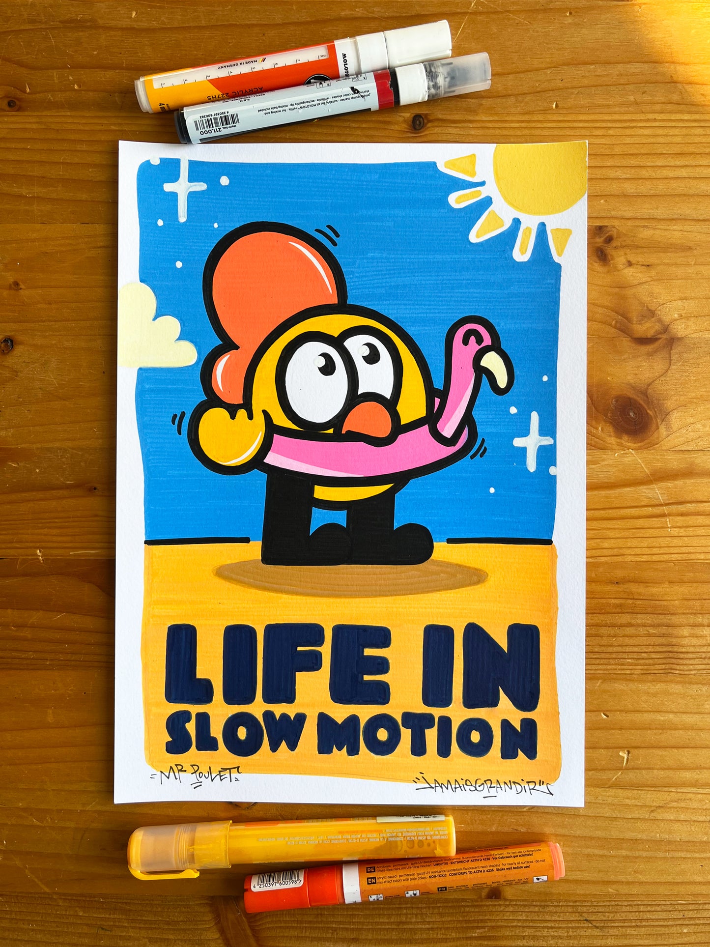 Life in slow motion // Illustration originale A4